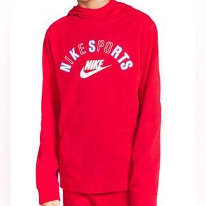 Nike Red Sports Pullover Hoodie Youth Size L 12-14yrs